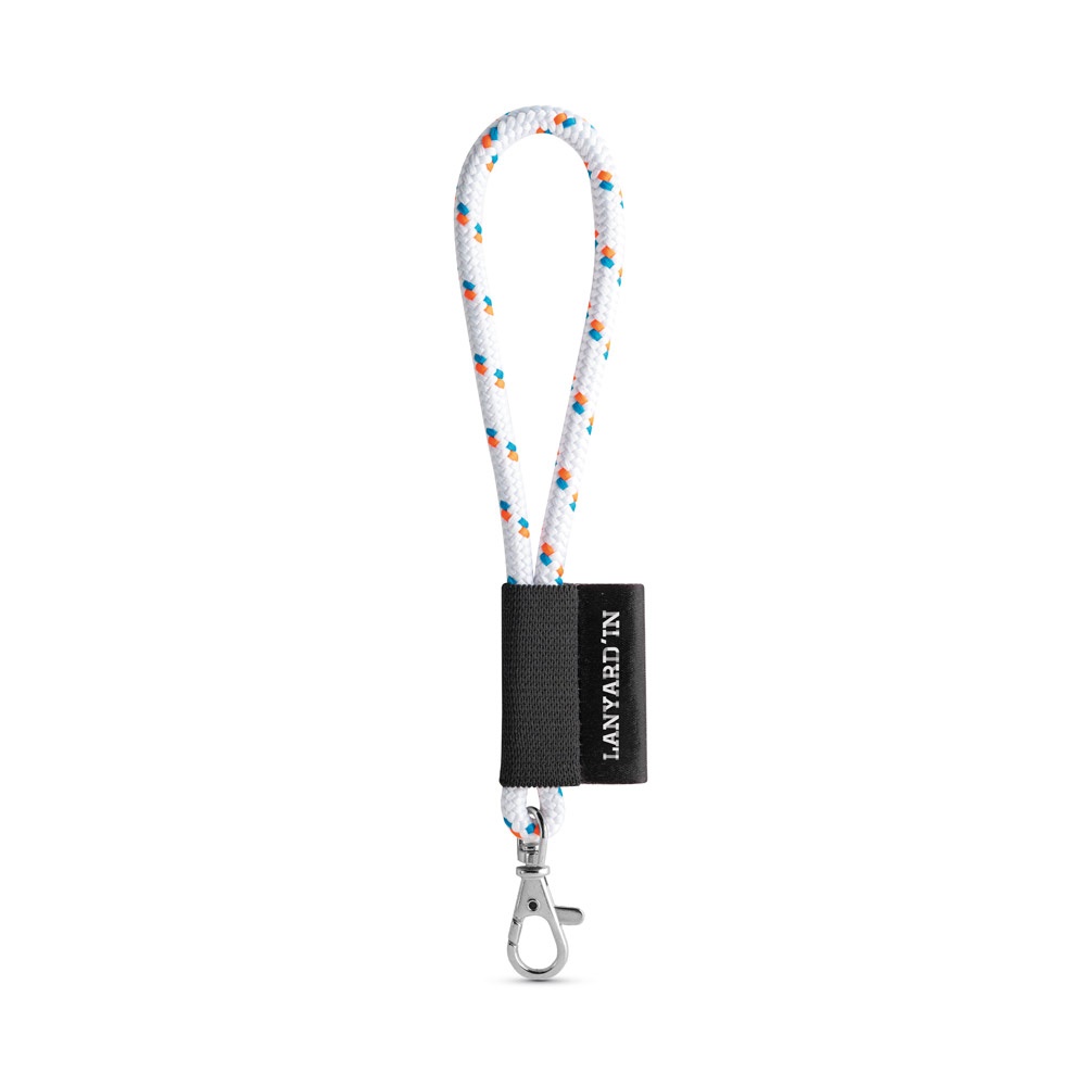 75092. Lanyard NAUTIC Short (Ø 7 mm) set met 9 mm karabijnhaak - 301 - Wit