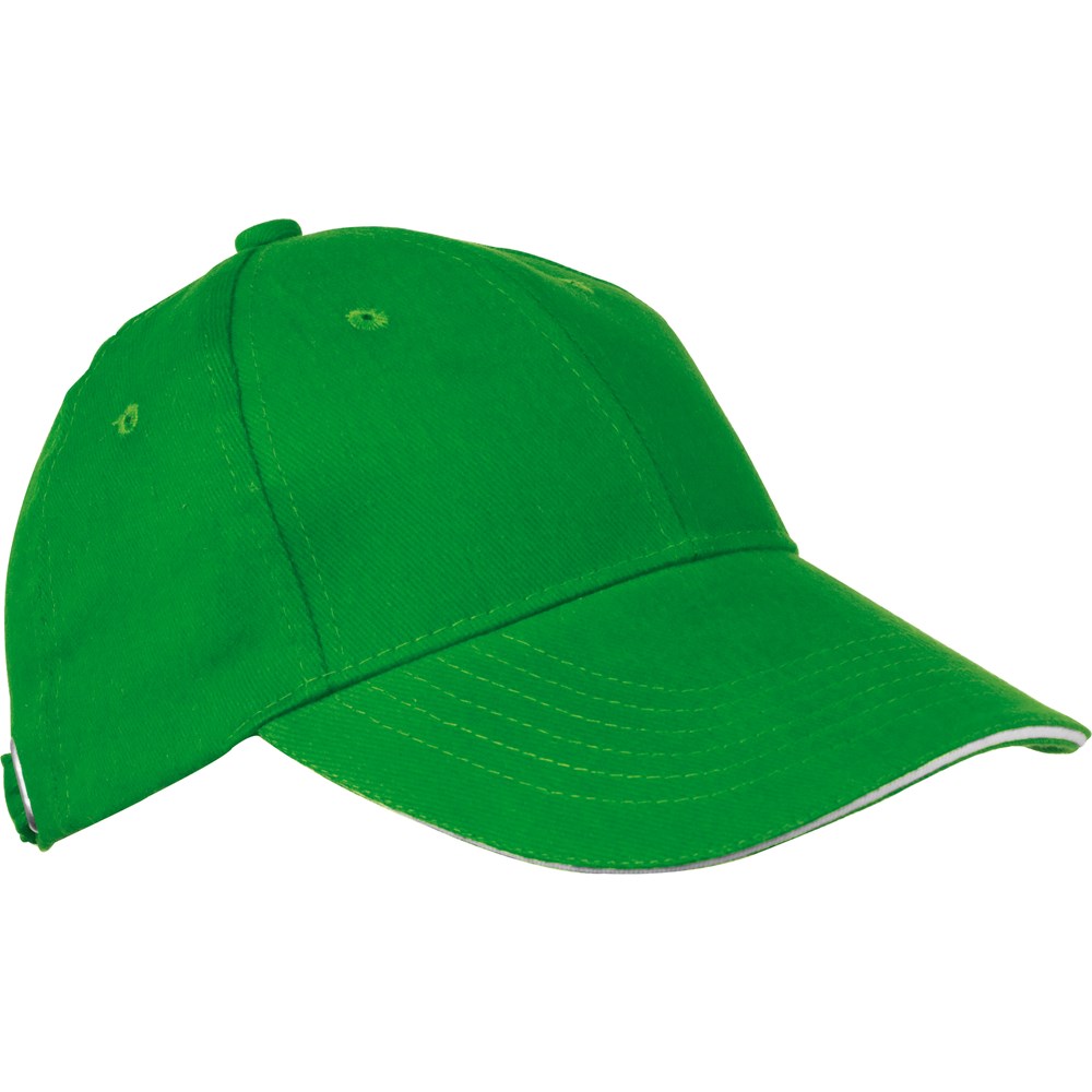 6-panel sandwich katoenen baseballcap - Groen