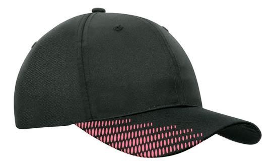 Ademende Poly Twill met klep flash print (4007) - Zwart/Rose