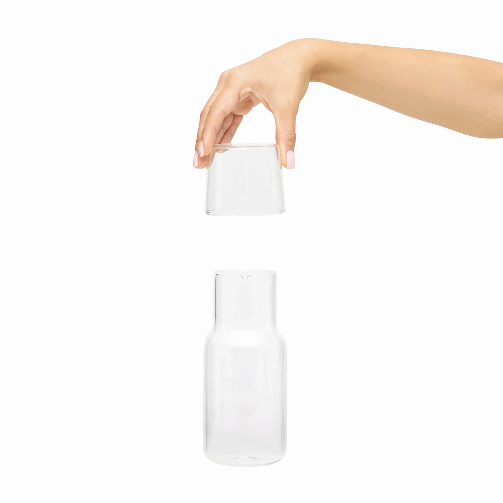 CALMY - Glazen karaf met drinkglas