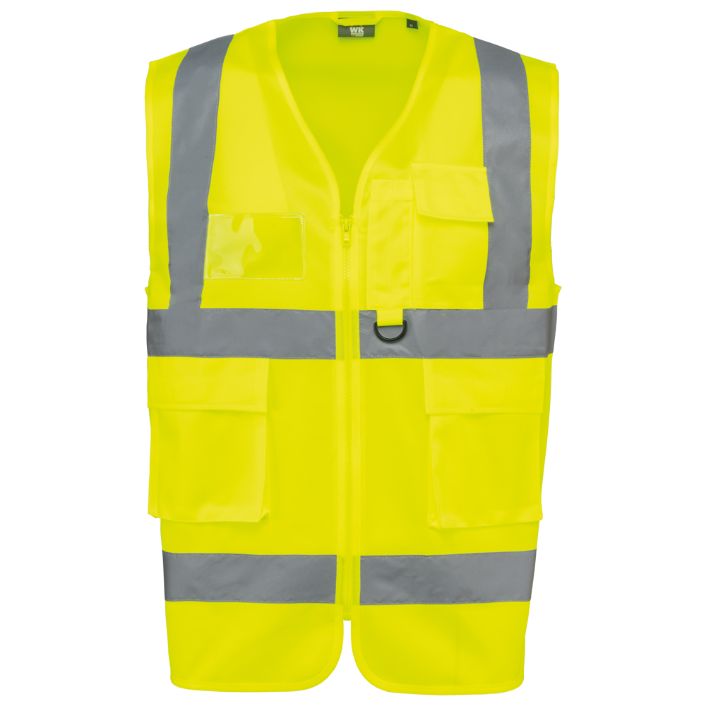 WK618 - Gerecycled HI-VIZ VEILIGHEIDSHESJE met rits - Hi Viz Yellow
