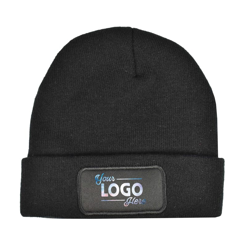 Gebreide muts met label 100% rPET