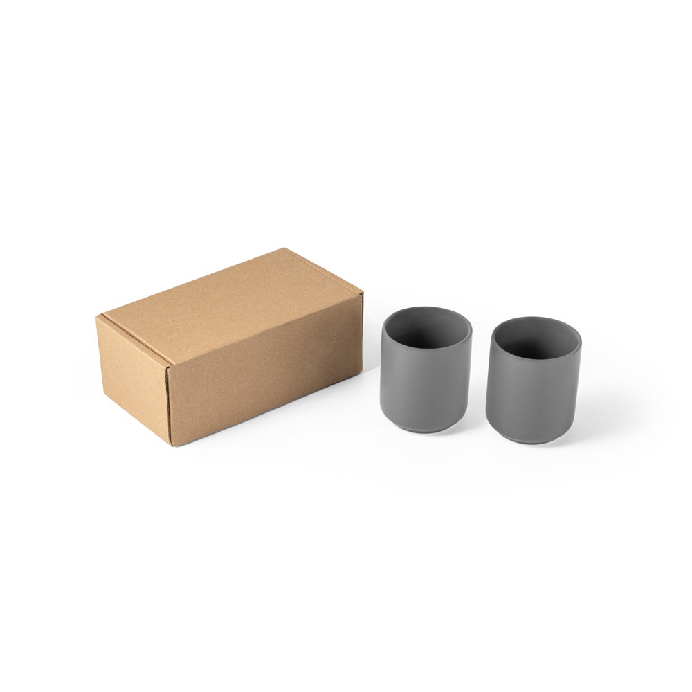 OWENS. Set van keramische kopjes 280 mL - donkergrijs
