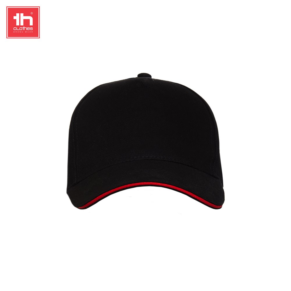Adult five panel cap Cabral - Zwart/Rood