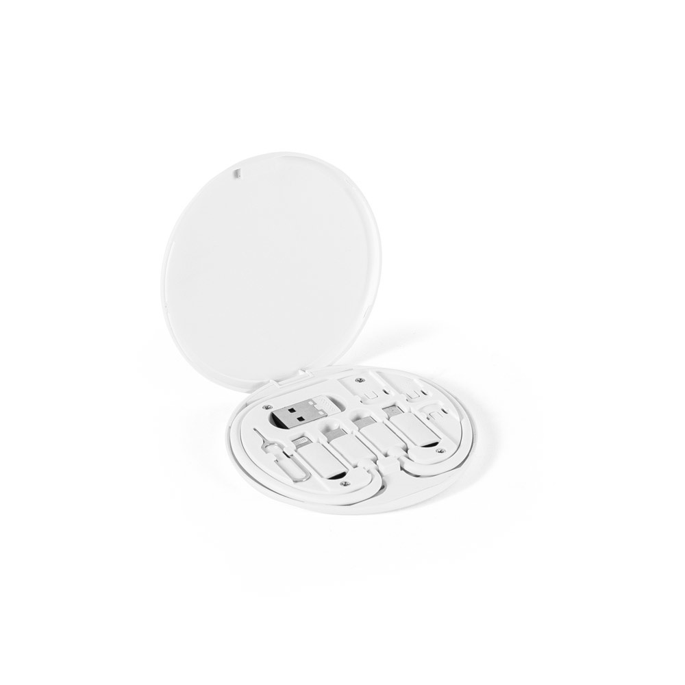 SYSTROM. Gerecycled ABS (100% rABS) supersnelle oplaadkabel en adapter set - Wit