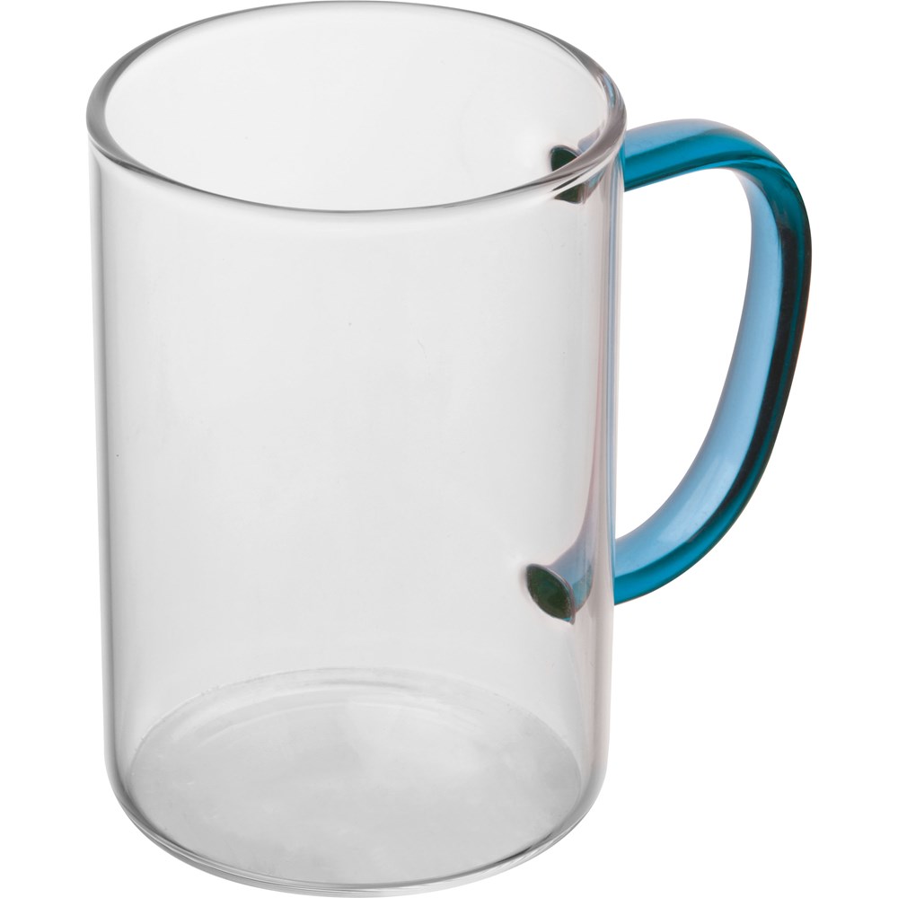 Theeglas met gekleurd oortje - blauw
