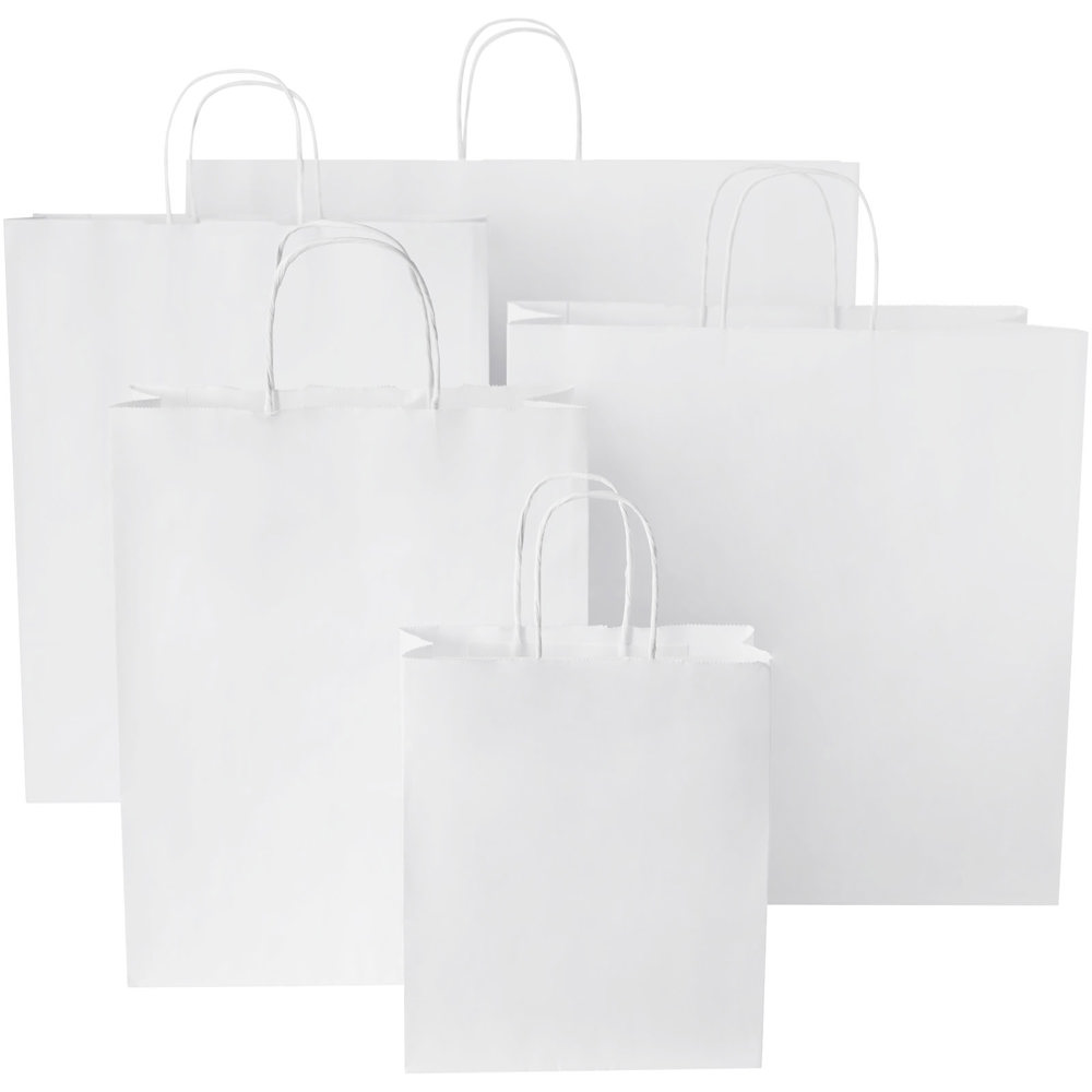 Papieren tas 80 g/m2 gemaakt van kraftpapier met gedraaide handgrepen - 18 x 8 x 21 cm