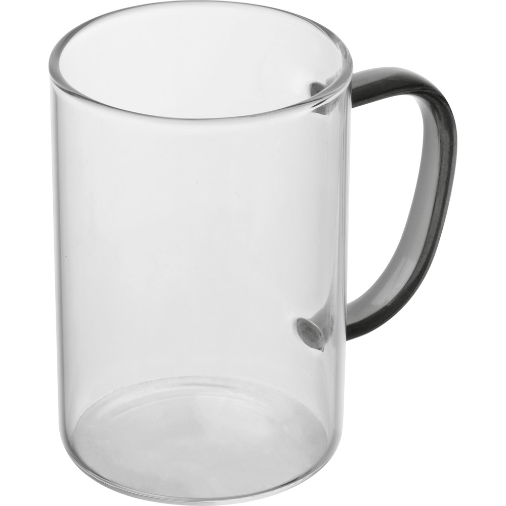 Theeglas met gekleurd oortje - zwart
