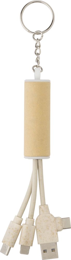 USB-oplader sleutelhanger Tyson - Bruin