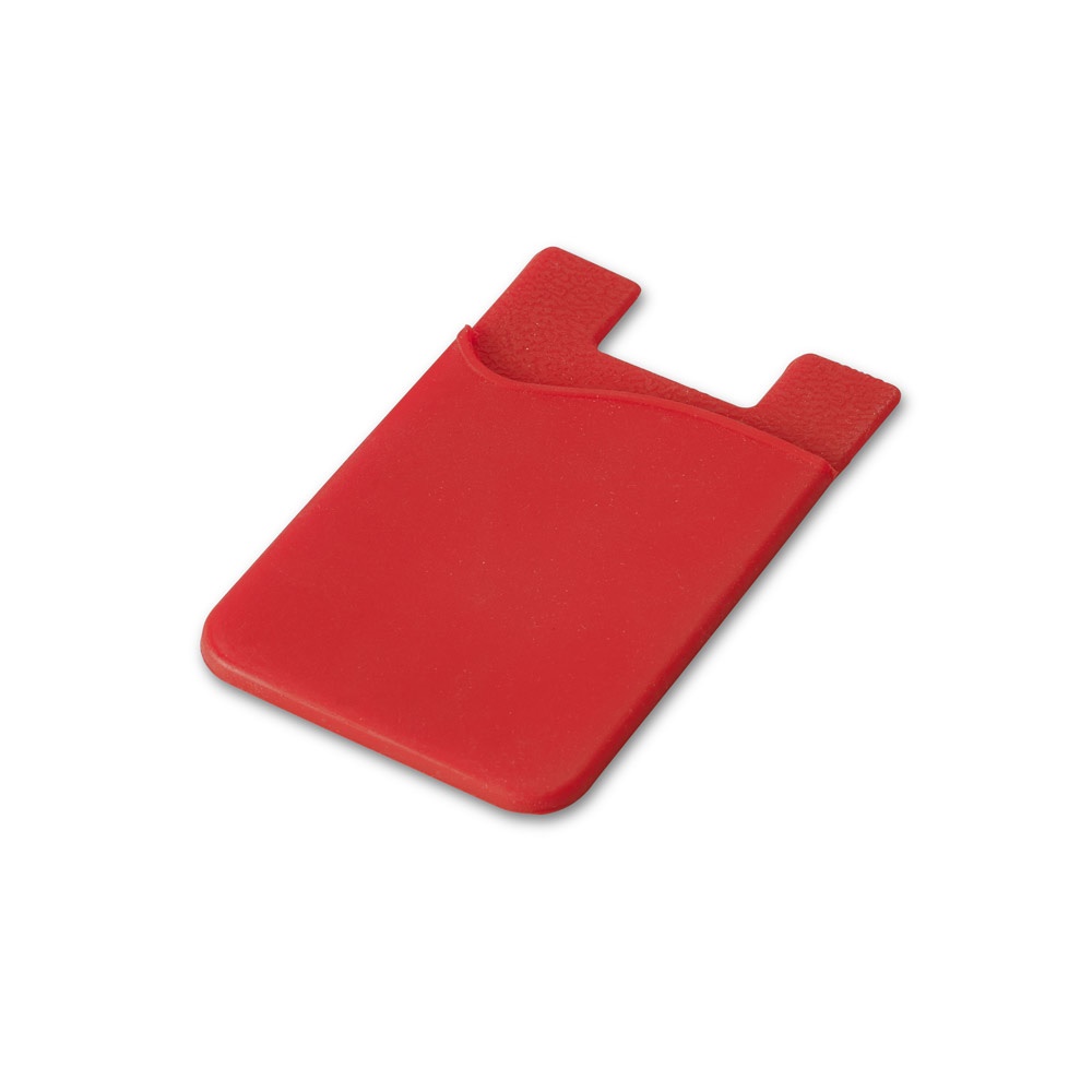 SHELLEY. Siliconen smartphone kaarthouder - Rood