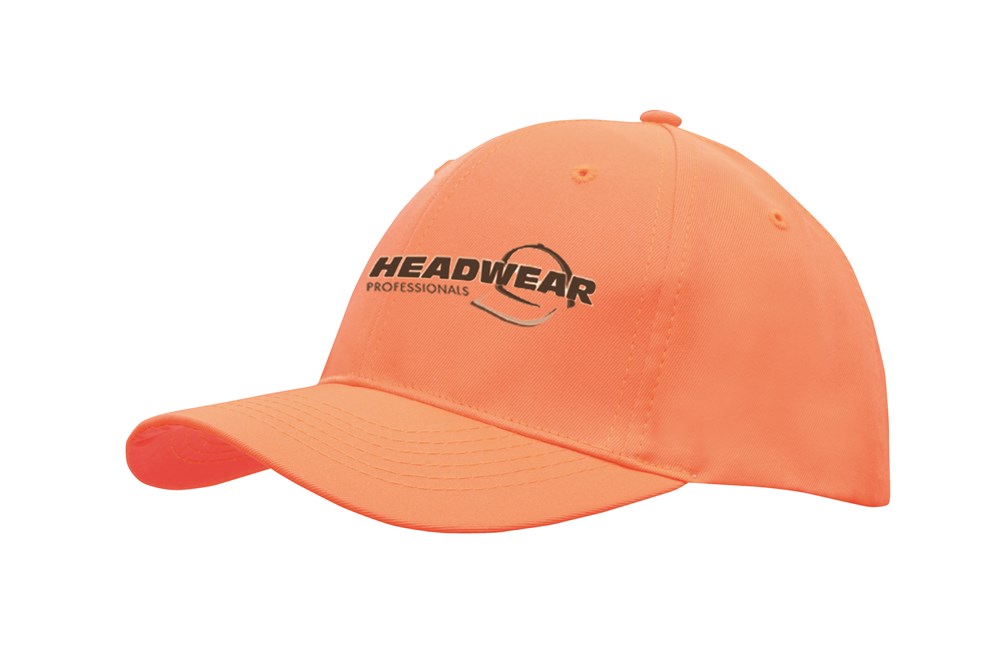 Ademende Poly Twill - 6 Paneel pet (4012) - Hi Vis Oranje