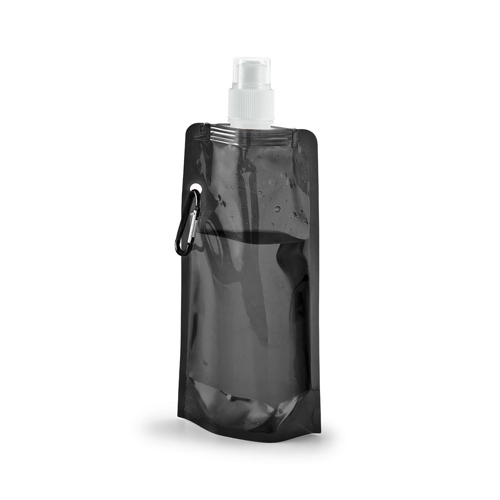 KWILL. 460 ml PE opvouwbare fles - zwart