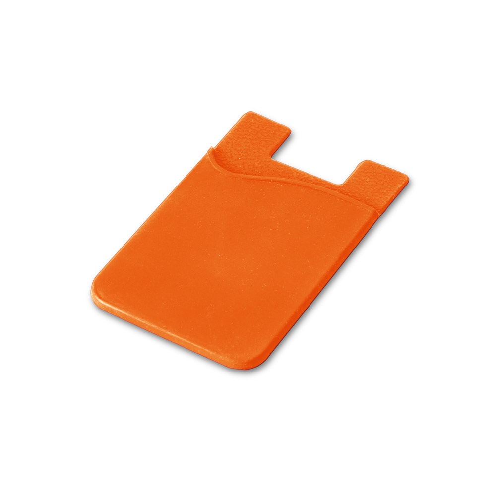 SHELLEY. Siliconen smartphone kaarthouder - Oranje
