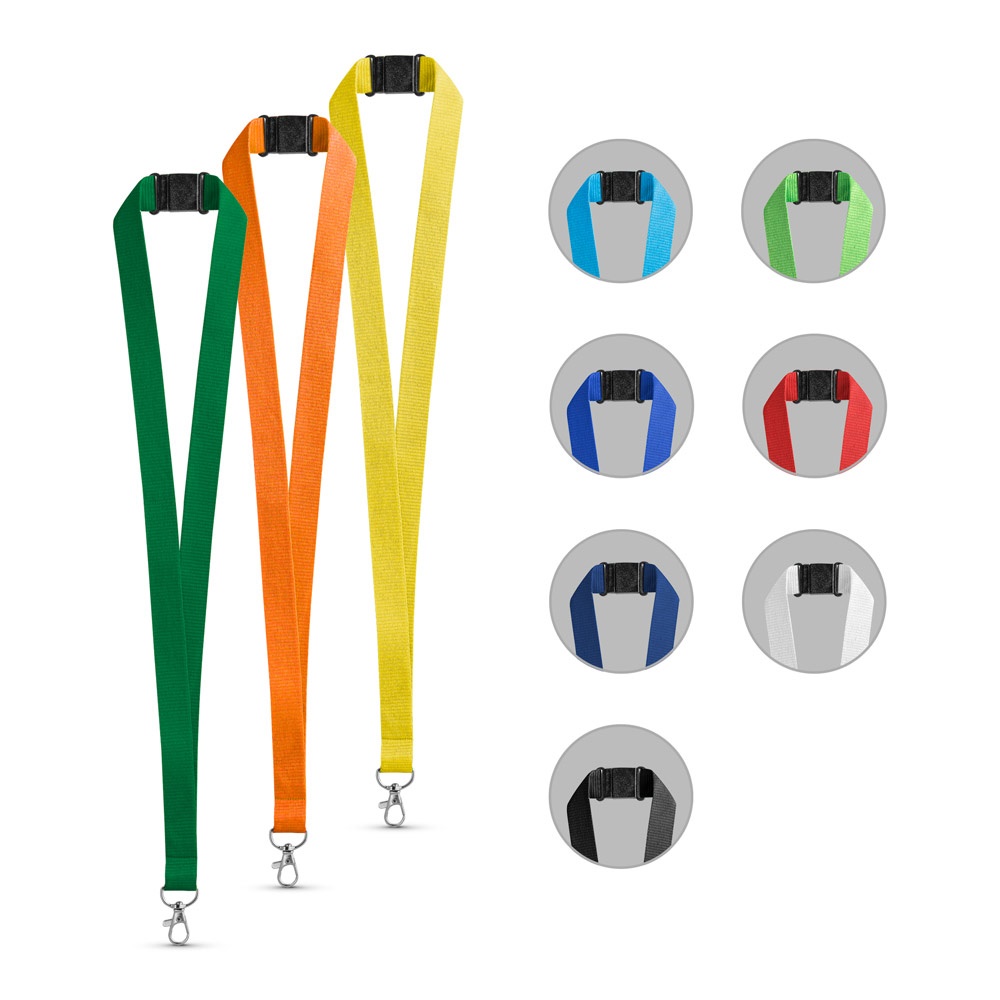 LEEDS. Polyester lanyard met veiligheidssluiting