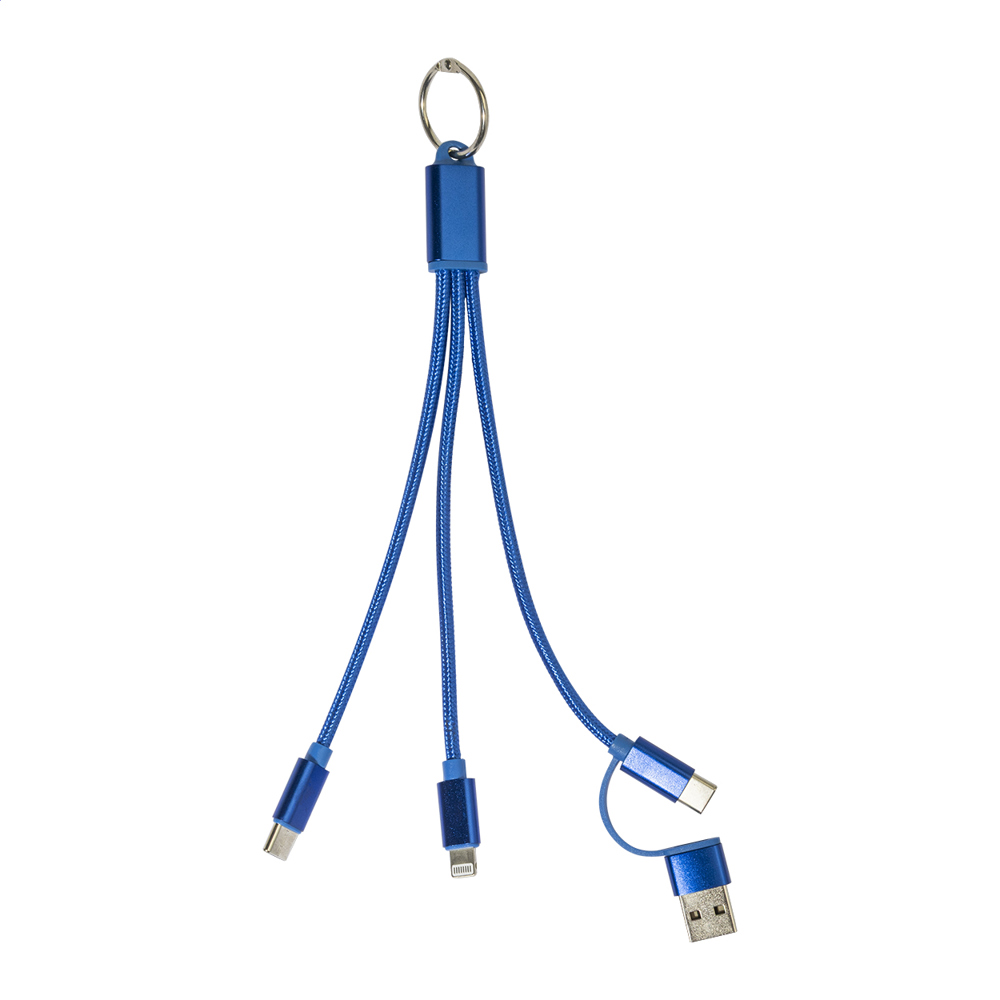 Rafob - Sleutelhanger USB oplader kabel - Blauw