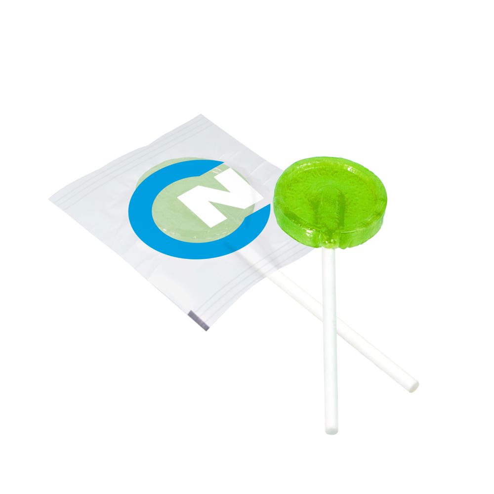 Platte lolly - Transparant/Groen