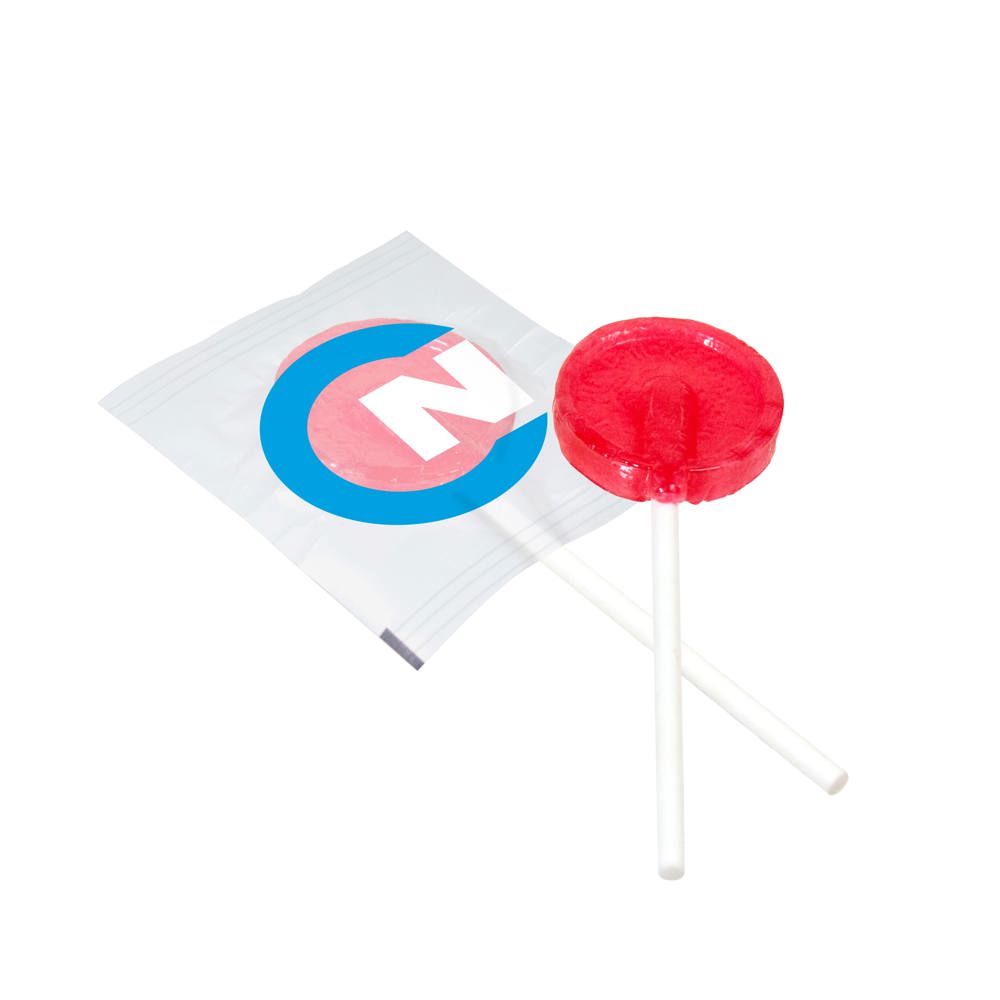 Platte lolly - Transparant/Rood