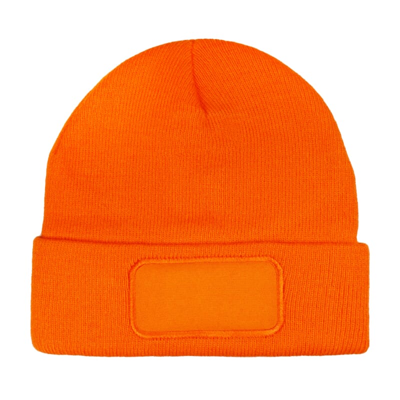 Gebreide muts met label - Oranje (PMS 165c) / Oranje
