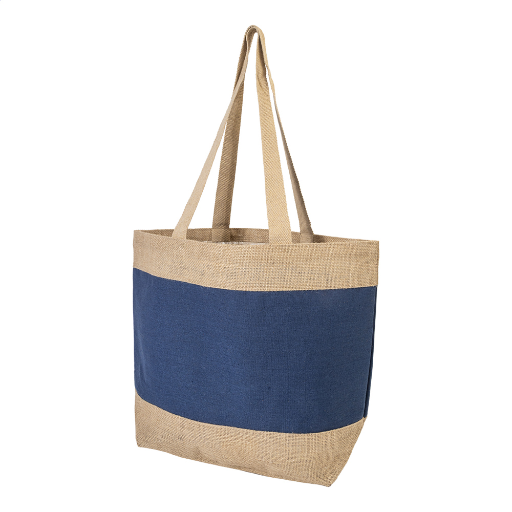 Paralia - strand- of boodschappentas - donker blauw/natuurlijk