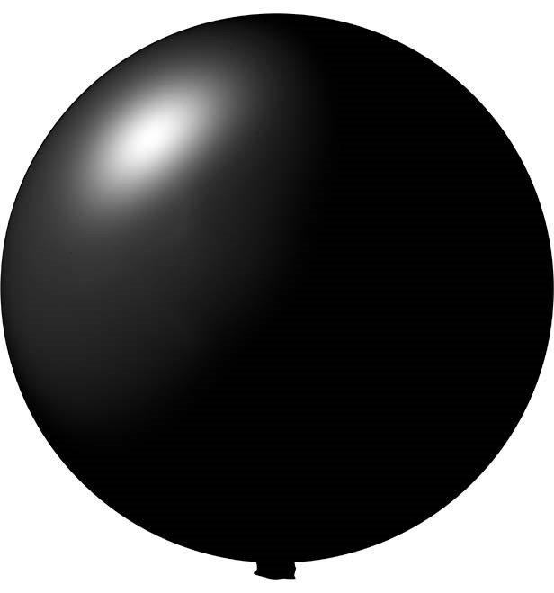 Reuzenballonnen onbedrukt Ø 80 cm - Zwart (4499) Pastel