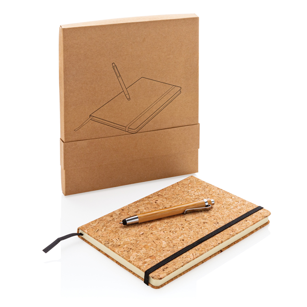 A5 kurken notitieboek incl. touchscreen pen
