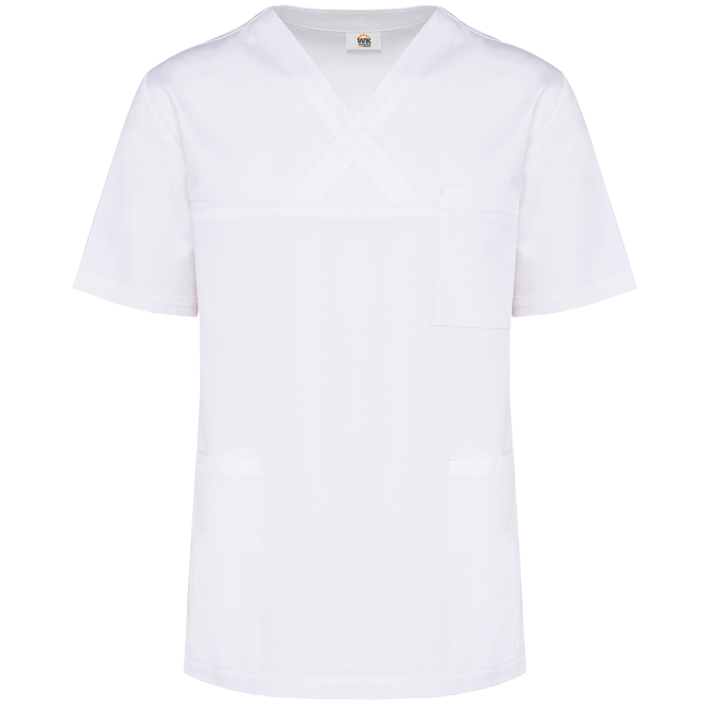 - Unisex tuniek met korte mouwen in polykatoen - White