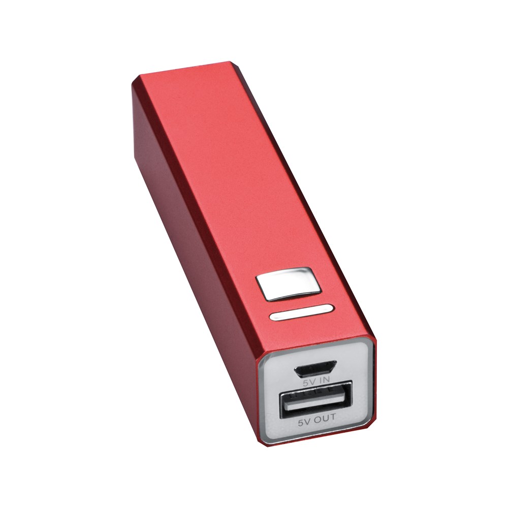 Powerbank, metaal - Rood