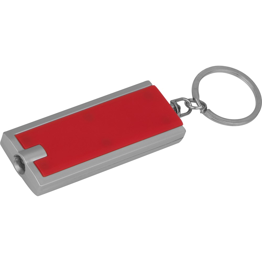 Sleutelhanger met wit LED lampje - Rood