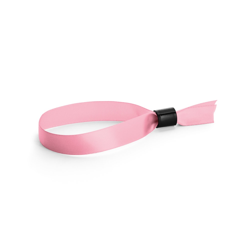 SECCUR. Sabotagebestendige satijnen armband - Licht roze