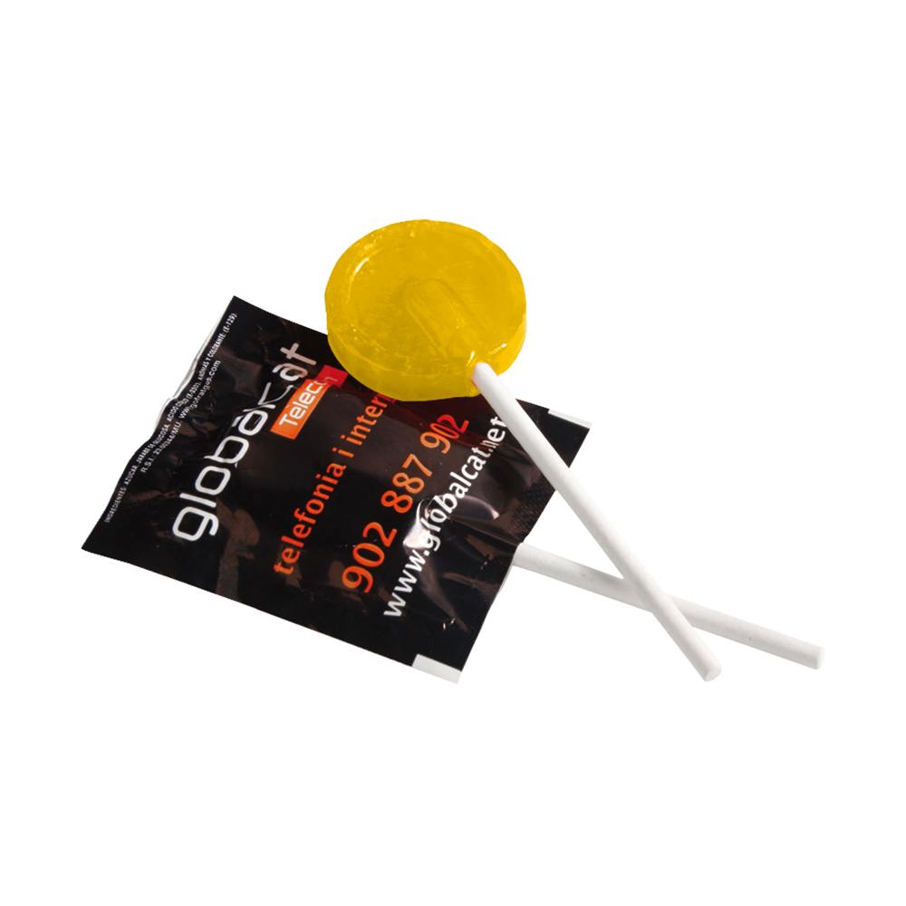 Platte lolly - wit/geel