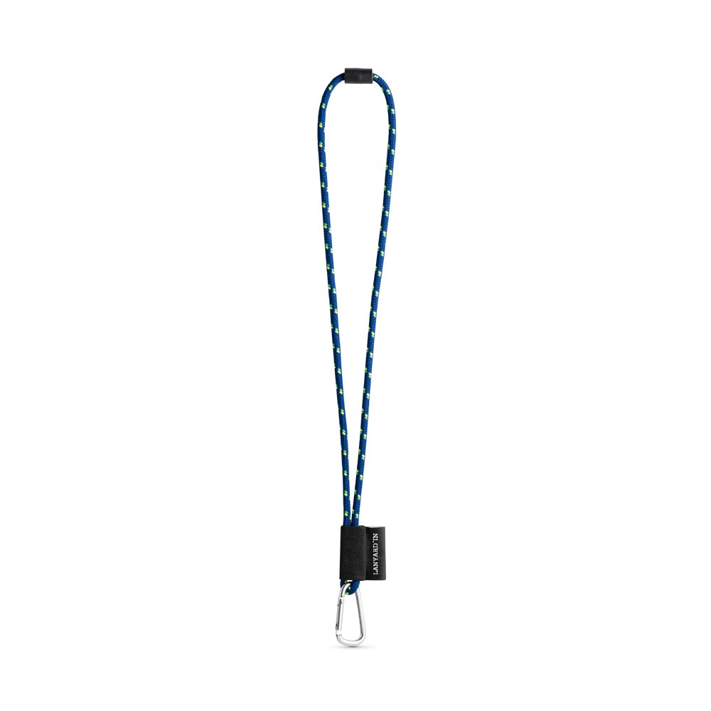 75091. SET Lanyard NAUTIC Lang (Ø 7 mm) met 55 mm D-vormige karabijnhaak en Ø 7 mm veiligheidssluiting - 303 - Blauw