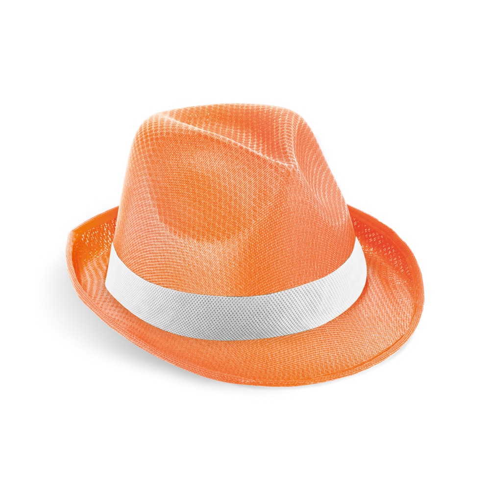 MANOLO POLI. Hoed van PP met wit polyester lint - Oranje