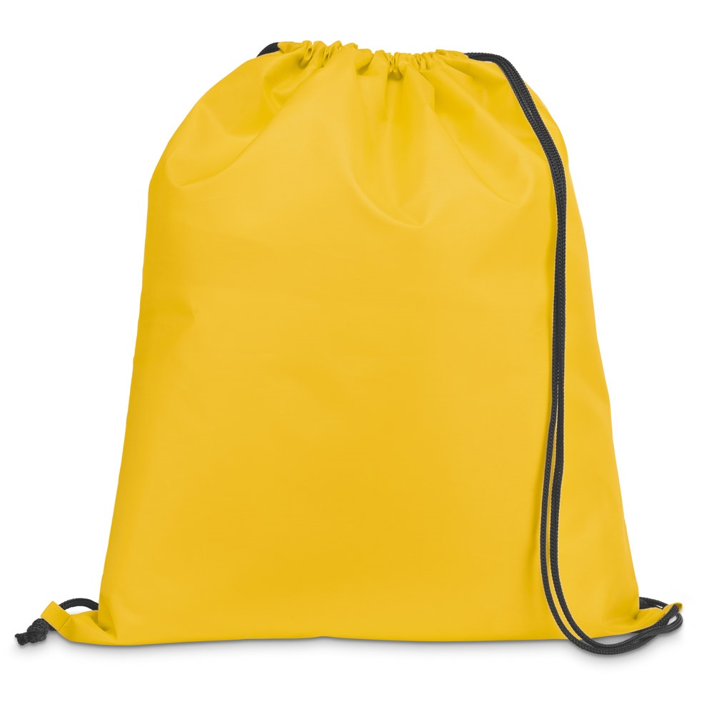 CARNABY. 210D rugzak met zwarte trekkoorden - Geel