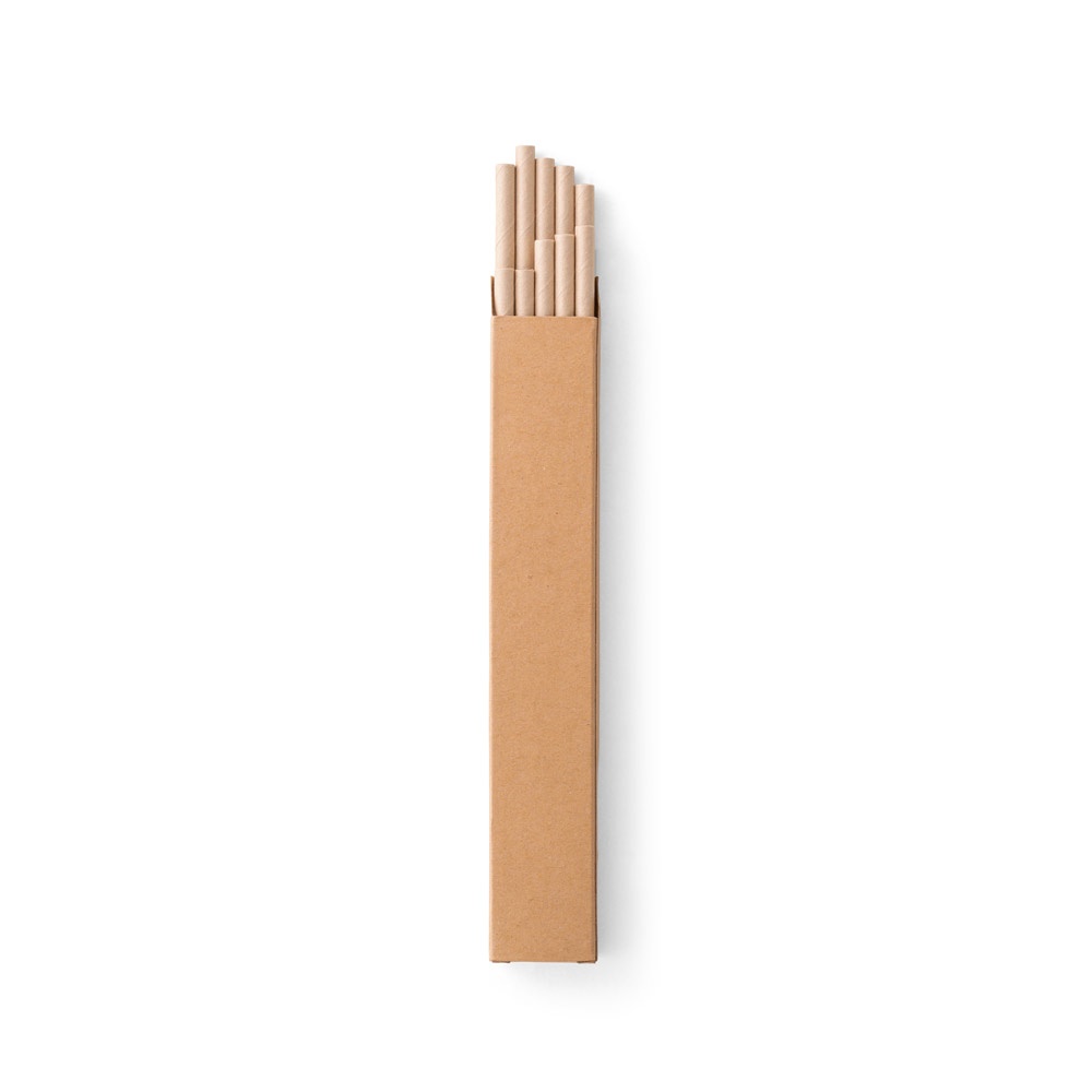 LAMONE. Set van 10 kraftpapieren rietjes