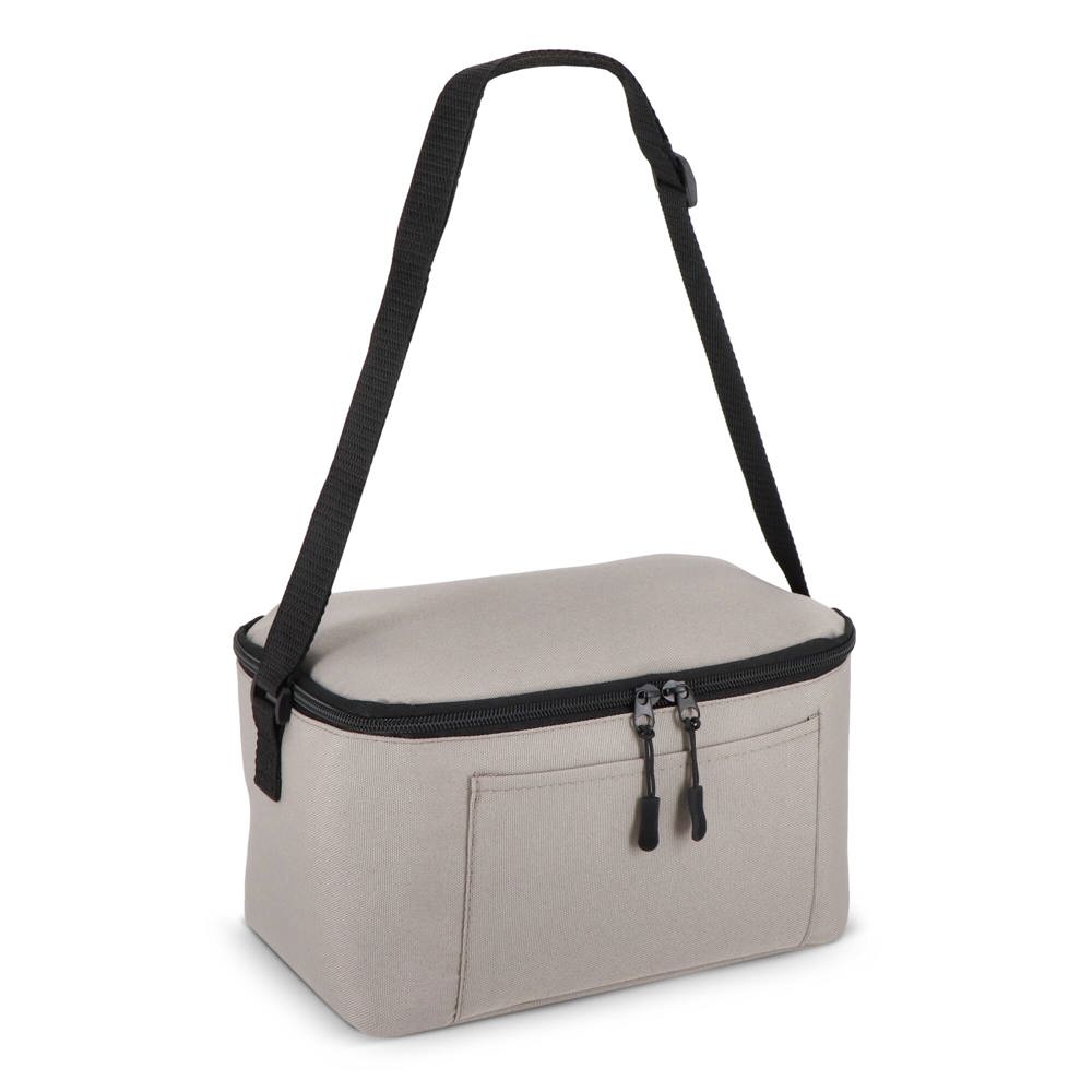 600D gerecycled PET koeltas voor 6 blikjes 25 x 14.5 x 15.5 cm 5 L - grijs