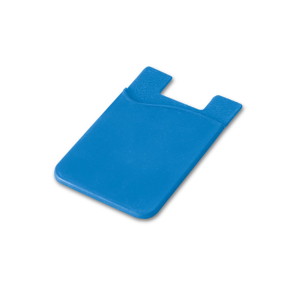 SHELLEY. Siliconen smartphone kaarthouder - Licht blauw