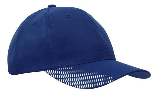 Ademende Poly Twill met klep flash print (4007) - Koningsblauw/Wit