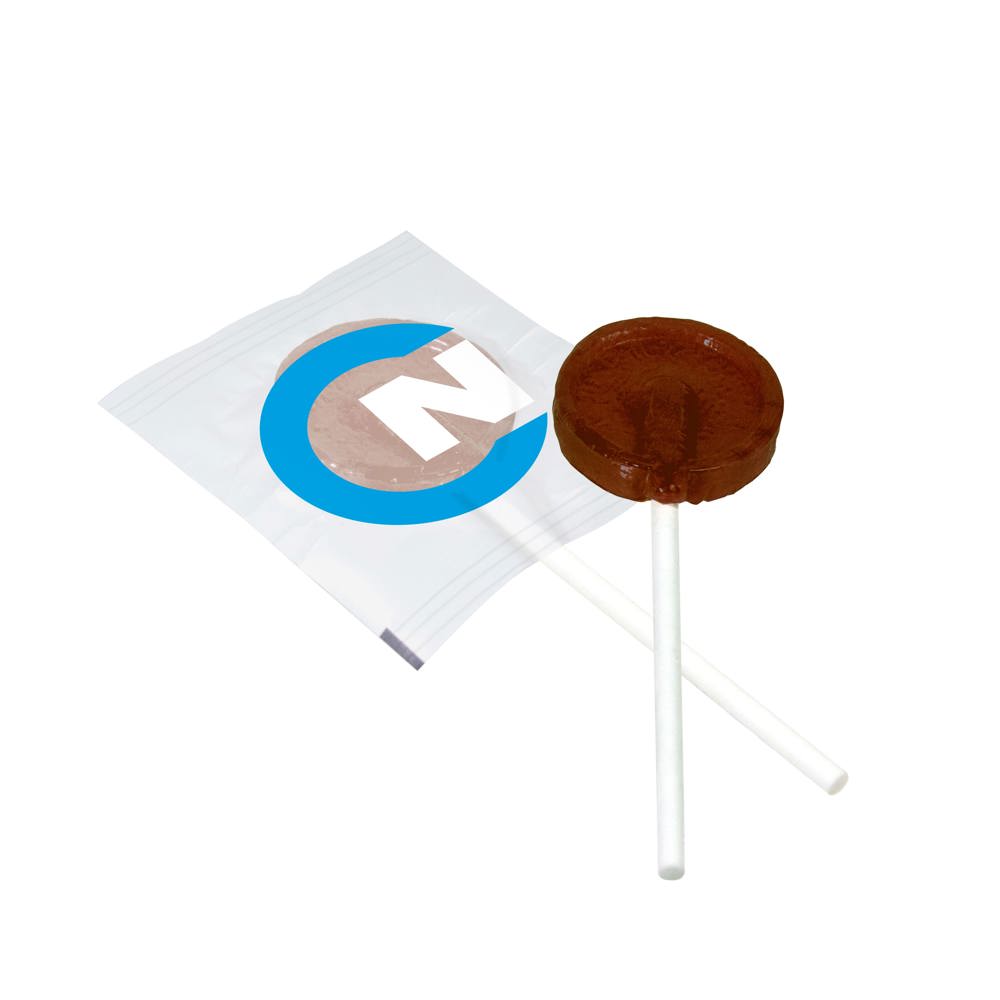 Platte lolly - Transparant/Bruin