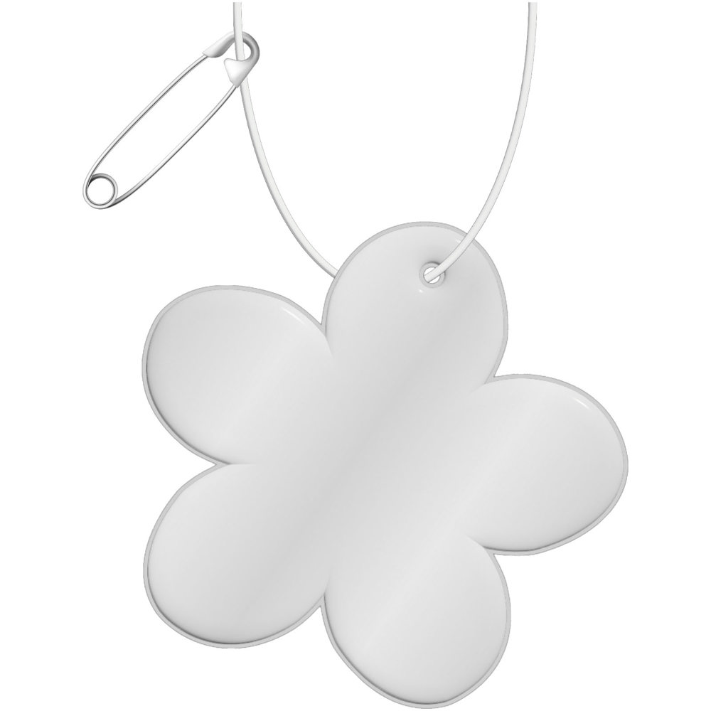 RFX™ H-13 reflecterende pvc hanger met bloemen - Wit