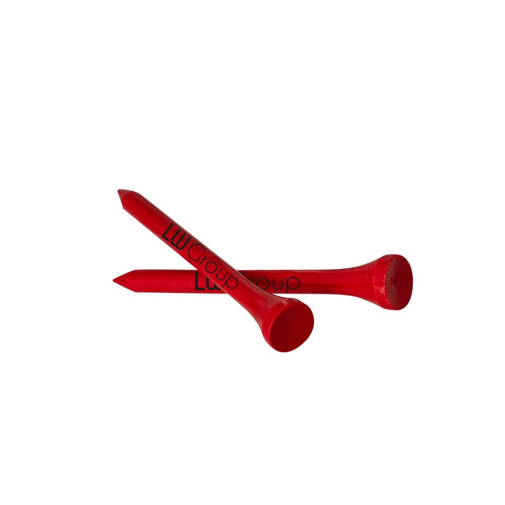 Bamboe houten tee 70 mm - rood