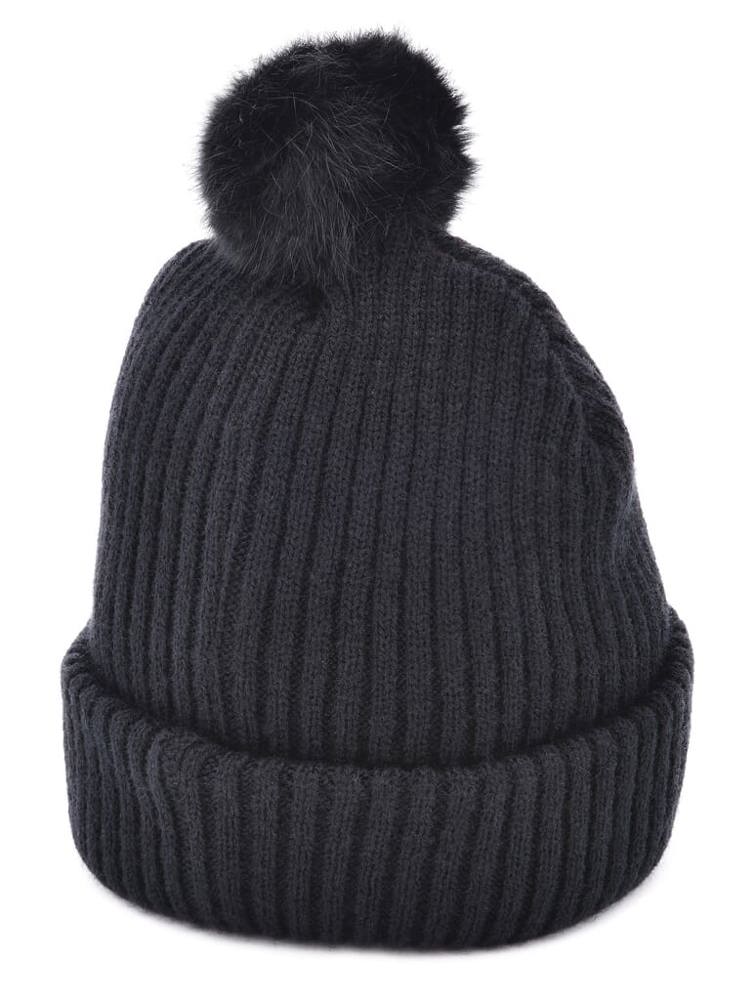 Grof gebreide muts met pompom