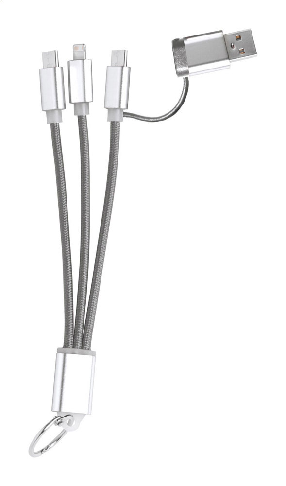 Rashort - sleutelhanger met USB-oplaadkabel - Grijs