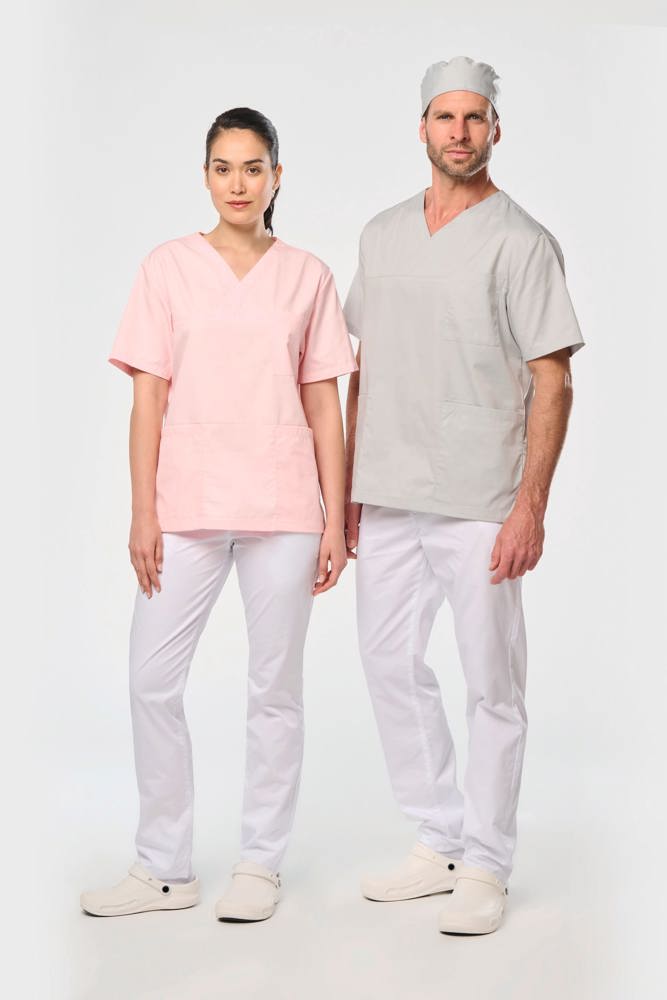 WK507C - Unisex tuniek met korte mouwen in polykatoen