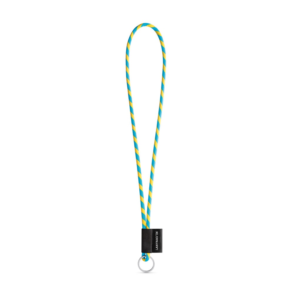 75093. Set koordbuis lang (Ø 7 mm) met ring Ø 32 mm - Geel, Licht blauw
