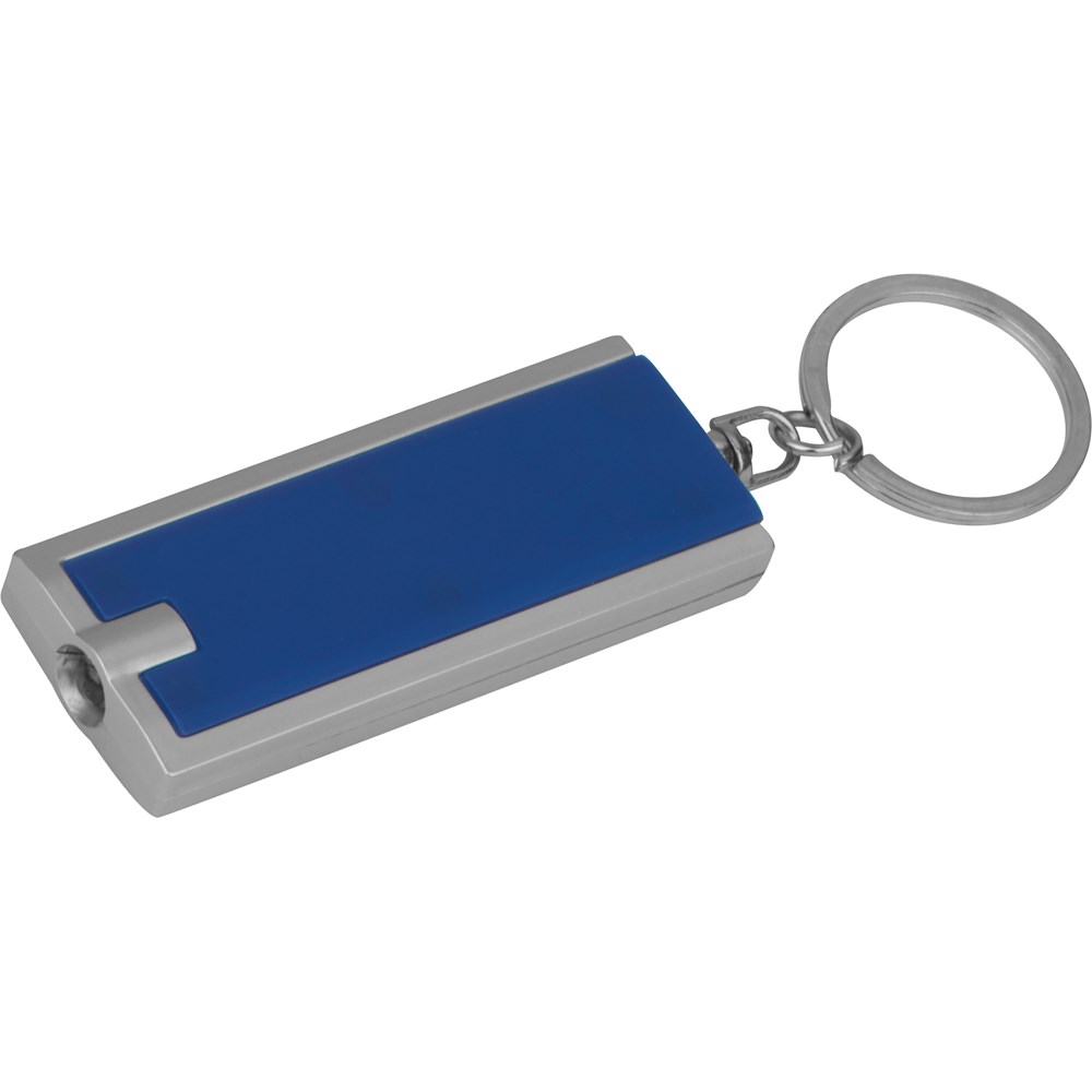 Sleutelhanger met wit LED lampje - blauw