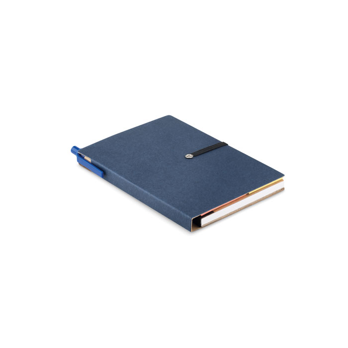 RECONOTE - Gerecycled notitieboekje pen - Blauw