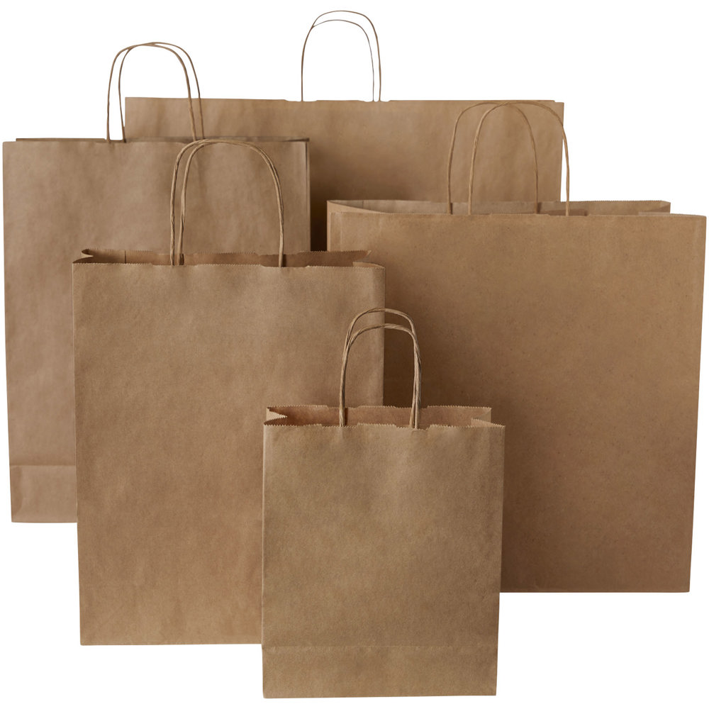 Papieren tas 80-90 g/m2 gemaakt van kraftpapier met gedraaide handvaten - 32 x 12 x 40 cm