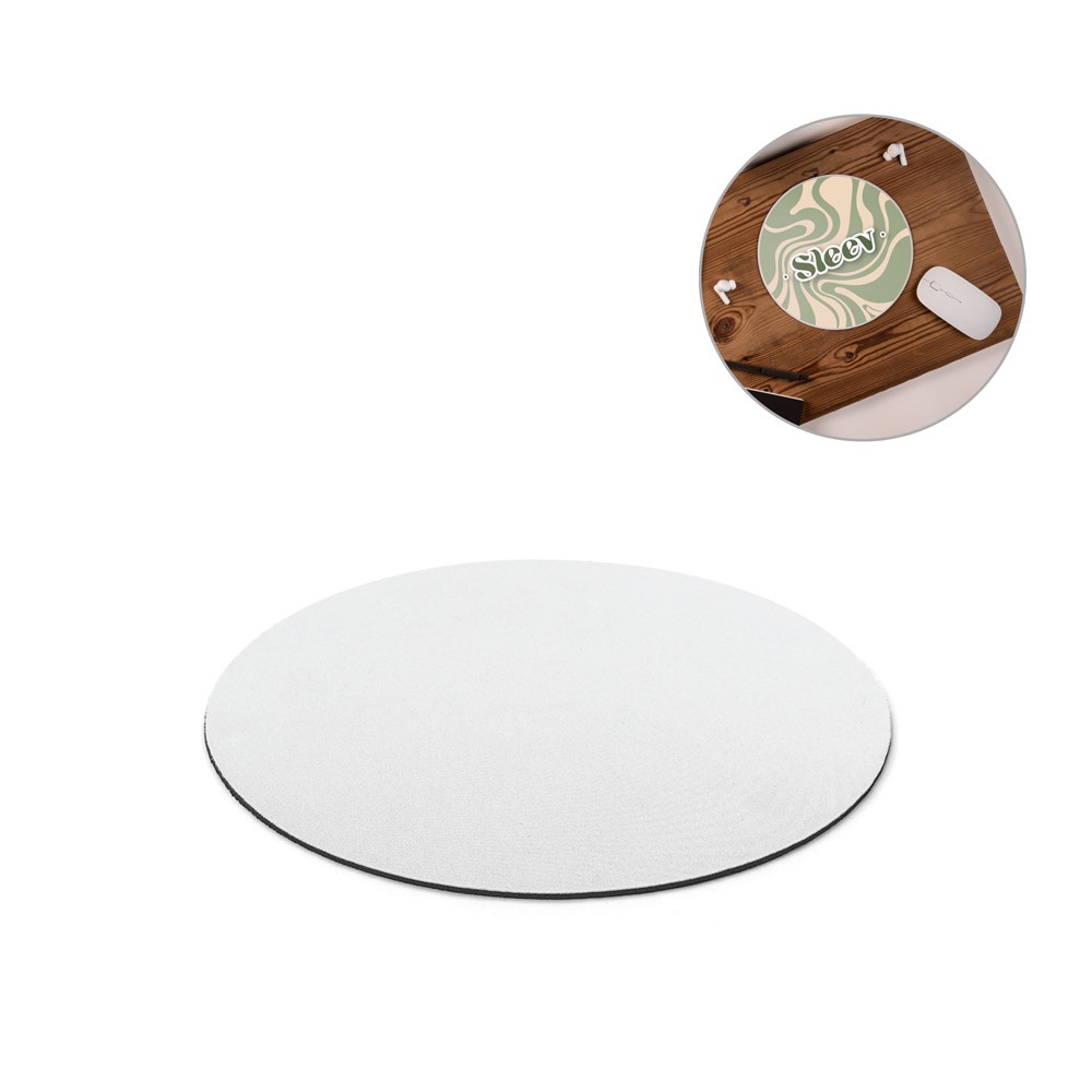 BLAIR ROUND. Ronde muismat met rubberen basis