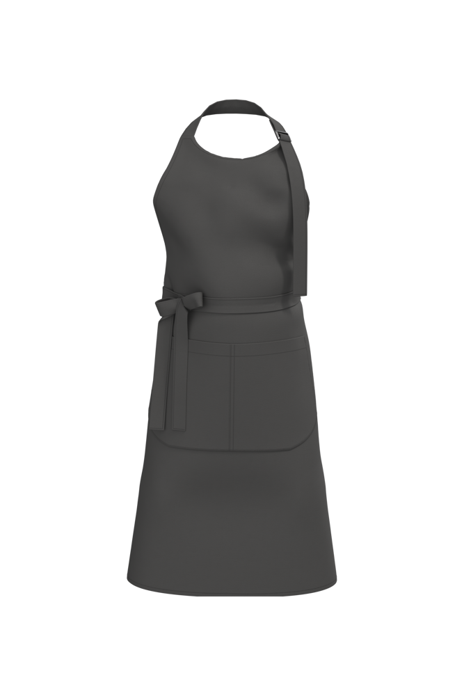 K8007 - Schort met zak van biologisch katoen - dark grey