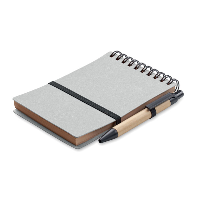 NOTIE - B7 Gerecycled notitieboek met b - Grijs
